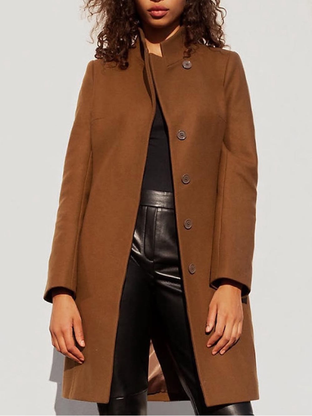 Old Navy Women's Camel-Brown Single-Breasted Peacoat